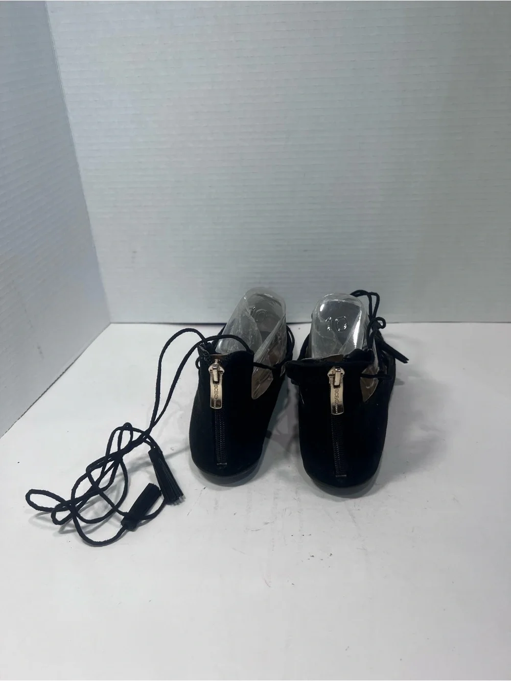 BCBGeneration Black Suede Lace-Up Pointed Flats
